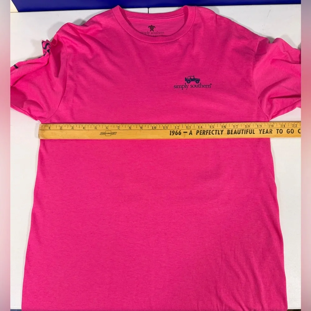 Womens Simply Southern “LIVE WHAT YOU LOVE ” Pink T Shirt sz Medium EUC - Picture 7 of 12